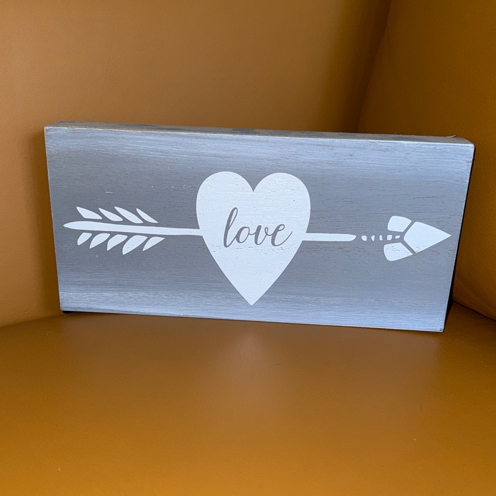 Gray and White Love Wall Decor